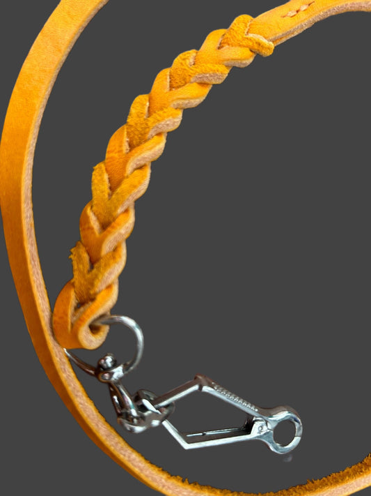 Dog lead with hand strap greased leather